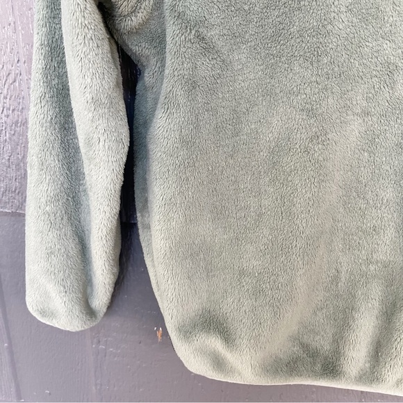 VOLCOM GIRLS PHEELIN PHUZZY ZIP FLEECE - LIGHT ARMY SAGE GREEN WARM JACKET - Picture 8 of 8